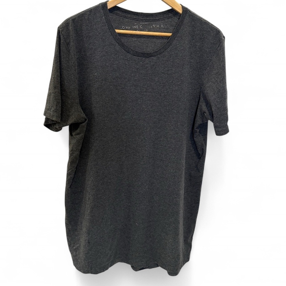 Black Short Sleeve Crew Neck Tee cotton on long fit scallop